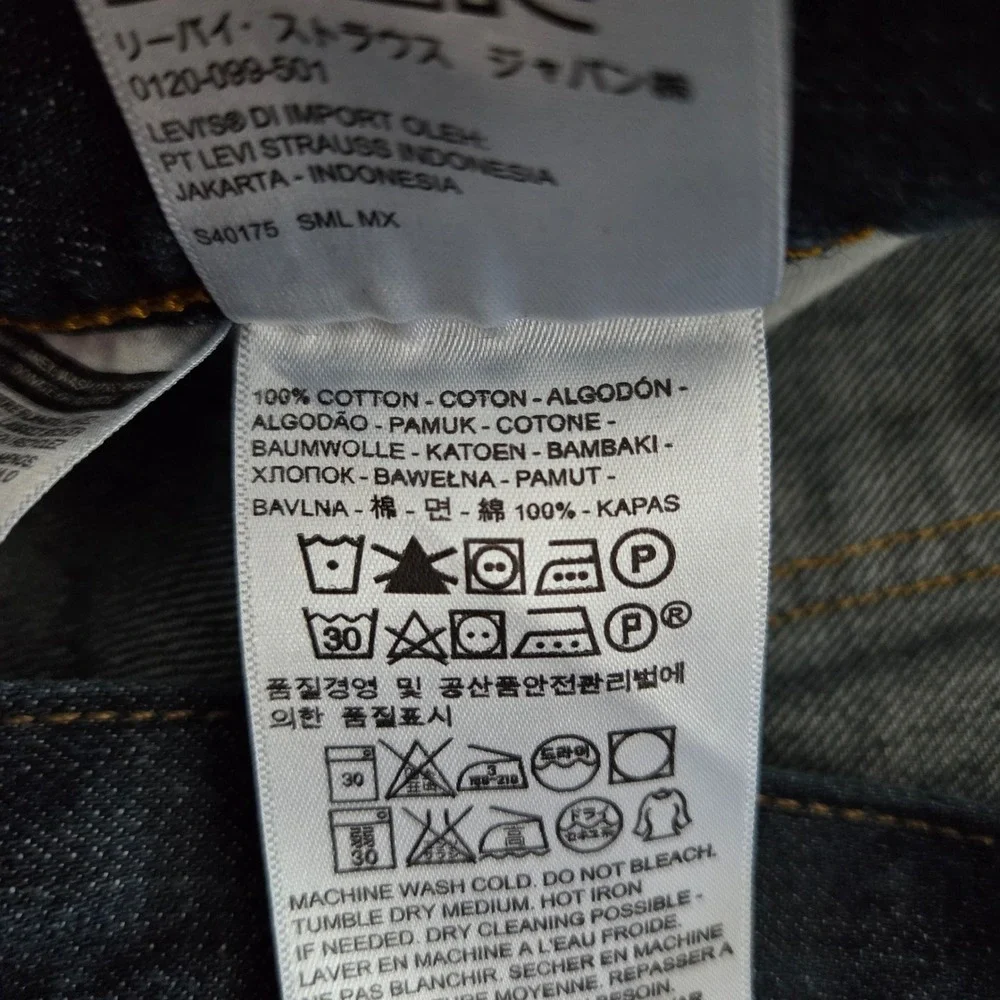 Levi's 501 Original Fit Dark Wash Button Fly Straight Leg Jeans Mens 40x32